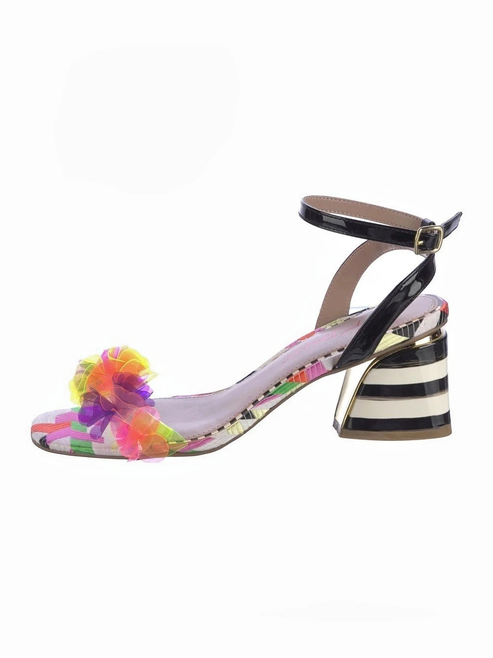 Betsey Johnson Iria Floral Strap Heels Multicolor & Black US 8